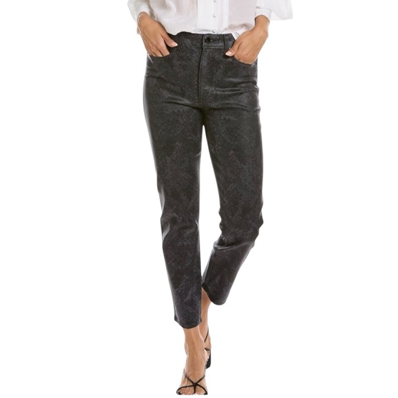 rag & bone Denim - Rag & Bone Nina Coated Snake Jeans Black Size 28